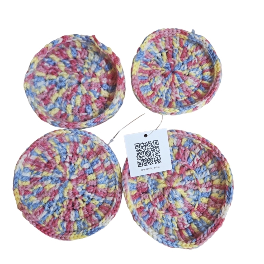 Easter Decor Bundle 10pc Plastic Eggs Coaster Set Basket - Picture 3 of 17